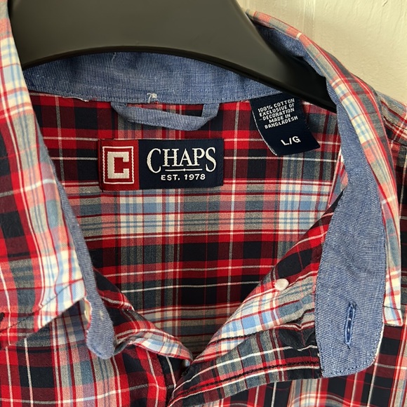 Chaps men’s large 100% cotton button up dress shirt - Picture 3 of 4
